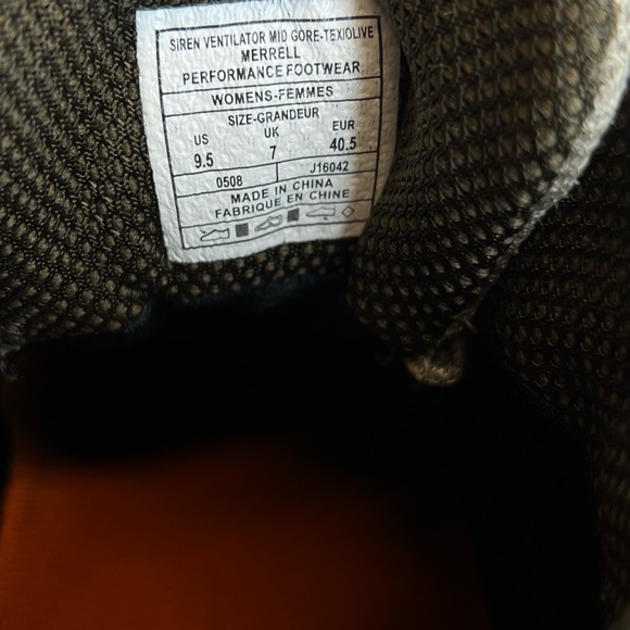 Merrell Womens Siren Ventilator Mid GTX  J16042 Olive/Brown Sz 9.5M Hiking/Trail - Picture 16 of 16